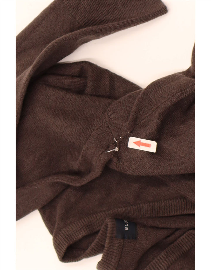 Suéter masculino Marks & Spencer Blue Harbor com decote em V marrom médio