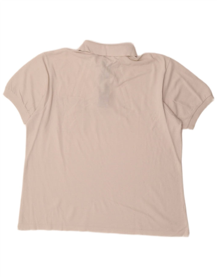 Camisa polo masculina Lacoste tamanho 6 XL algodão branco