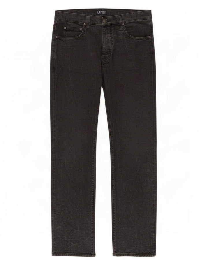 Jeans retos femininos Armani W32 L33 algodão cinza