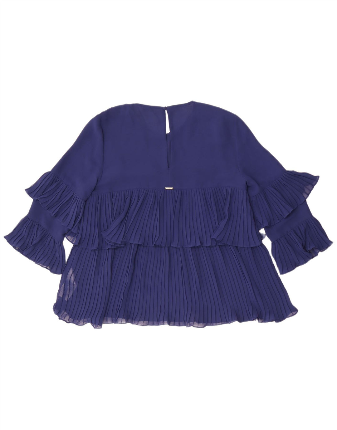 Liu Jo blusa feminina manga 3/4 top IT 46 grande azul marinho poliéster