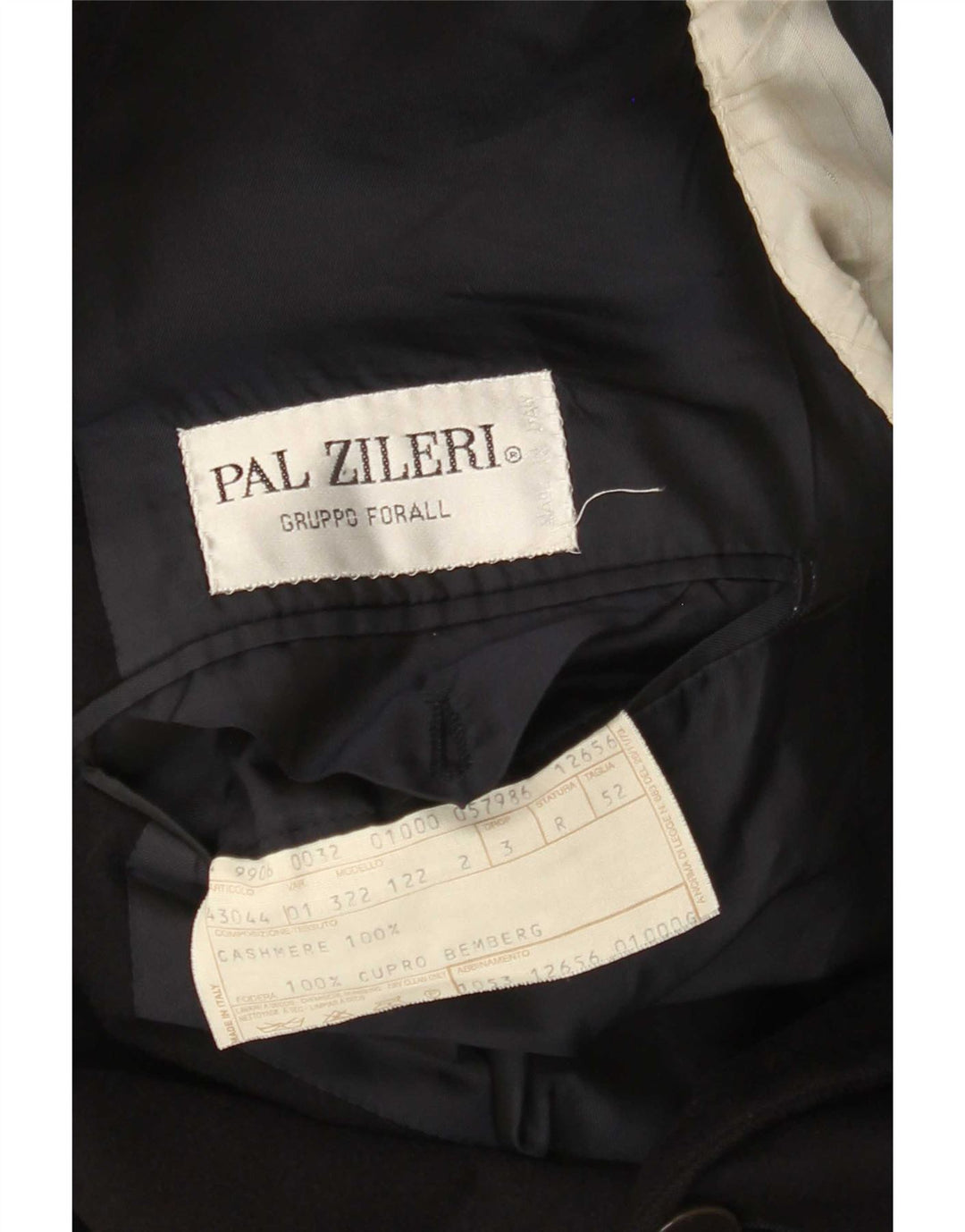 Jaqueta blazer masculina Pal Zileri com 2 botões IT 52 XL azul marinho caxemira
