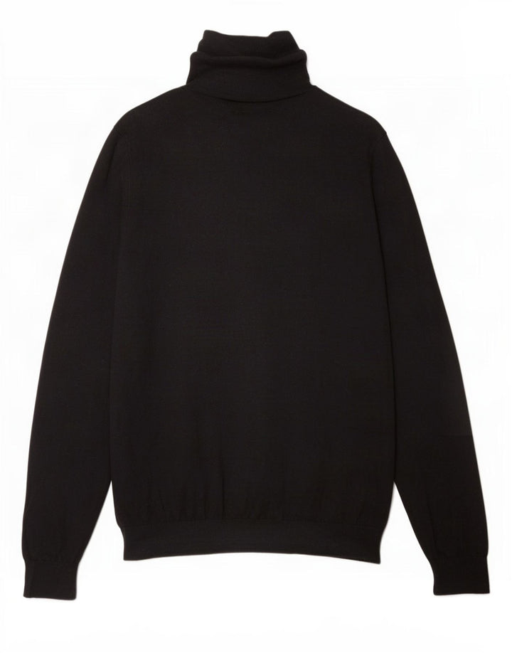 Suéter feminino Massimo Dutti com gola redonda Reino Unido 16 grande algodão preto