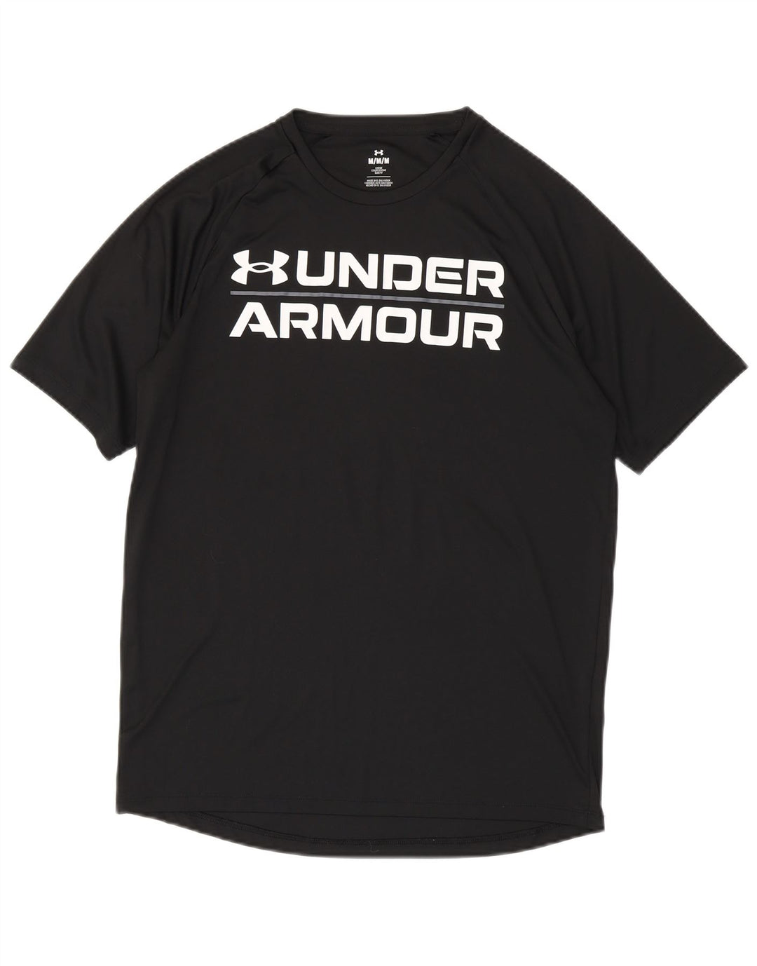 Camiseta gráfica masculina Under Armour Top médio preto poliéster