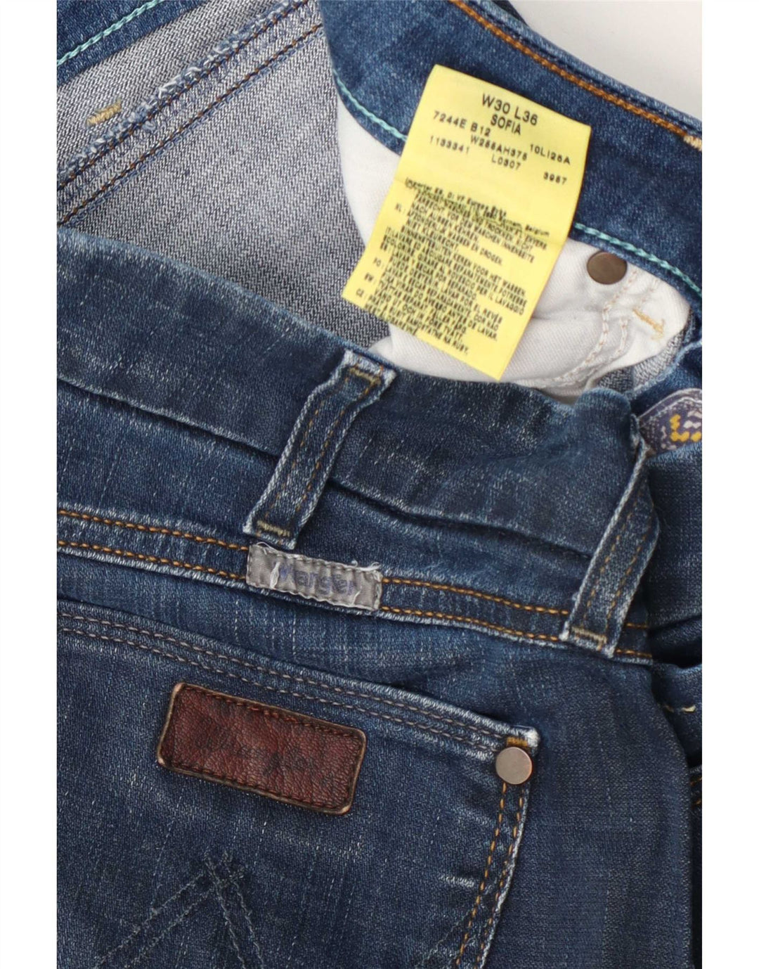 Wrangler Feminino Sofia Straight Jeans W30 L36 Azul Algodão
