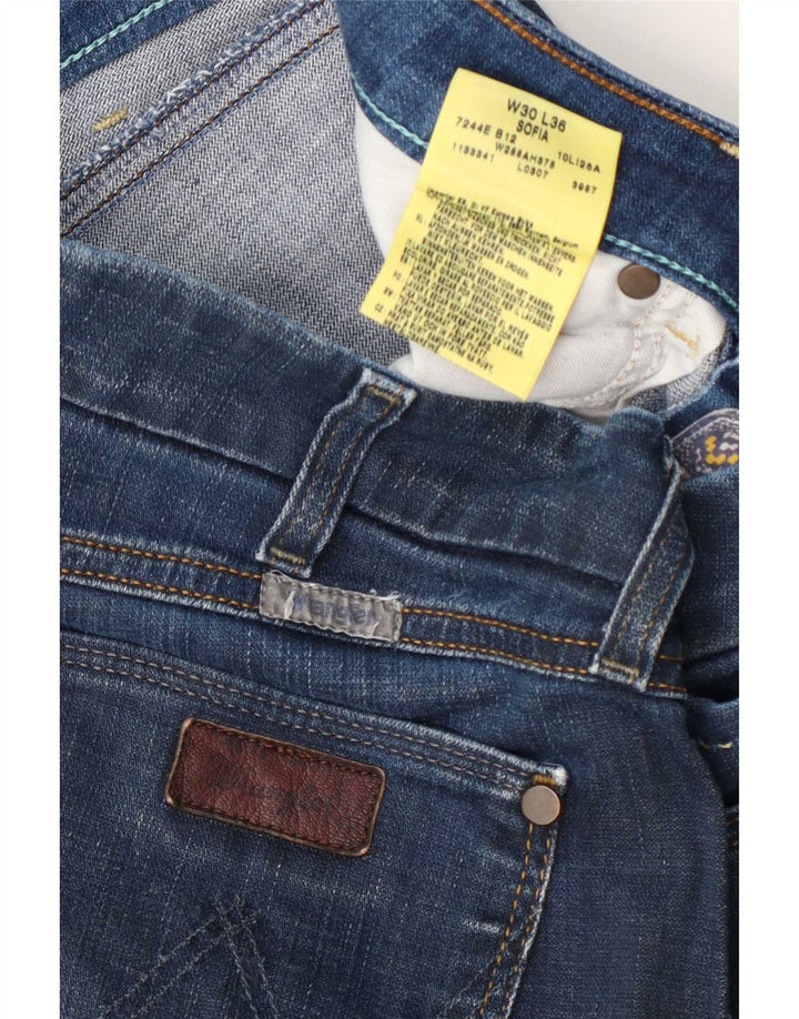 Wrangler Feminino Sofia Straight Jeans W30 L36 Azul Algodão