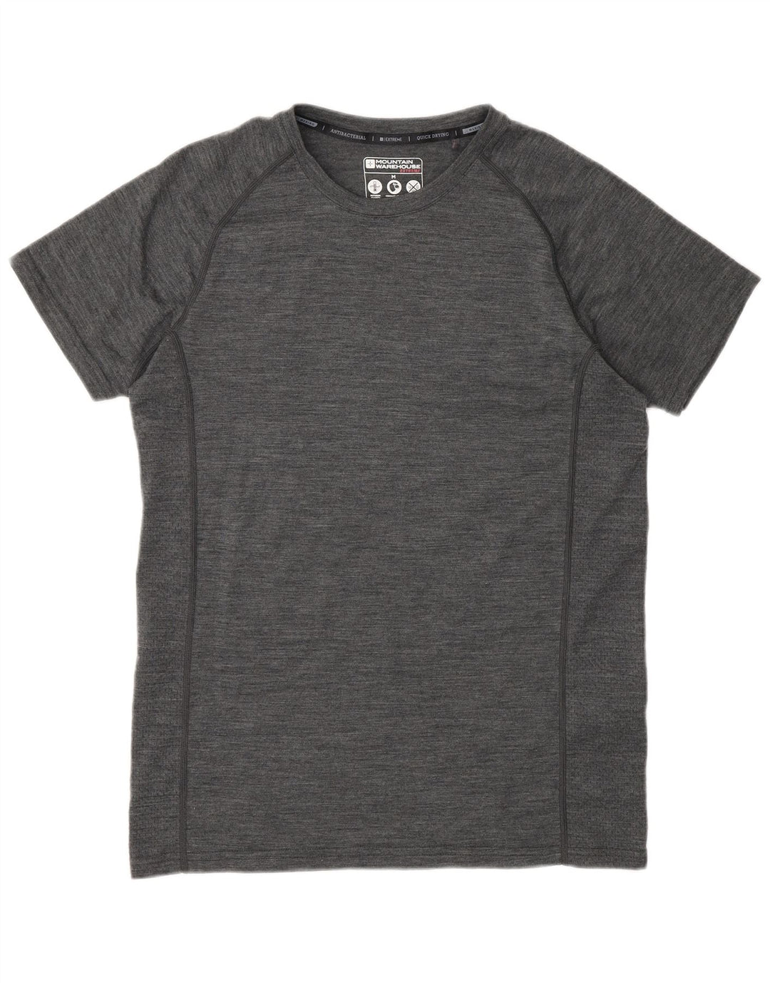 Camiseta masculina Mountain Warehouse Top cinza médio manchado de lã Merino