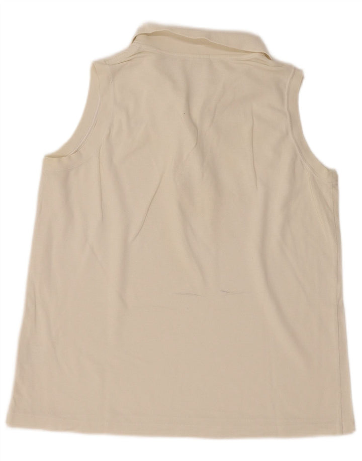 Camisa polo feminina sem mangas Lacoste tamanho 46 XL branco