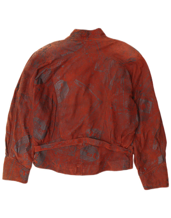 Jaqueta feminina de couro grande Maddox EU 40 couro médio Borgonha