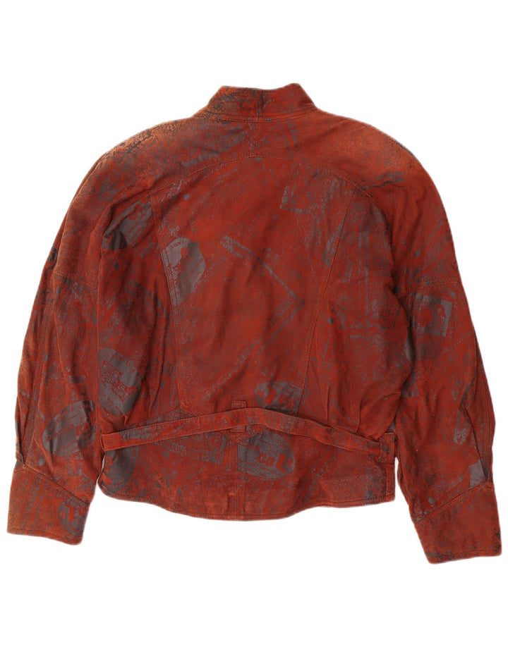 Jaqueta feminina de couro grande Maddox EU 40 couro médio Borgonha