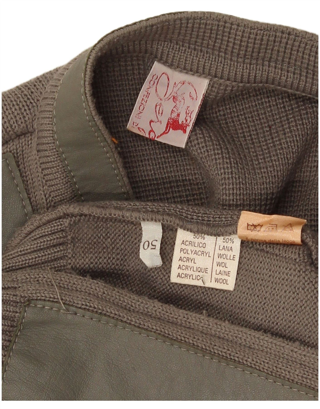 Suéter Cardigan Masculino Vintage IT 50 Acrílico Marrom Médio
