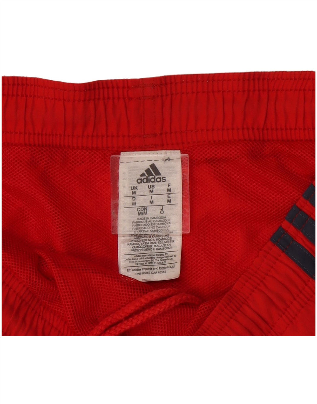 Shorts de natação masculino Adidas médio vermelho poliéster