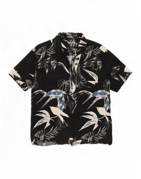 Jack & Jones Camisa masculina de manga curta XL preta floral
