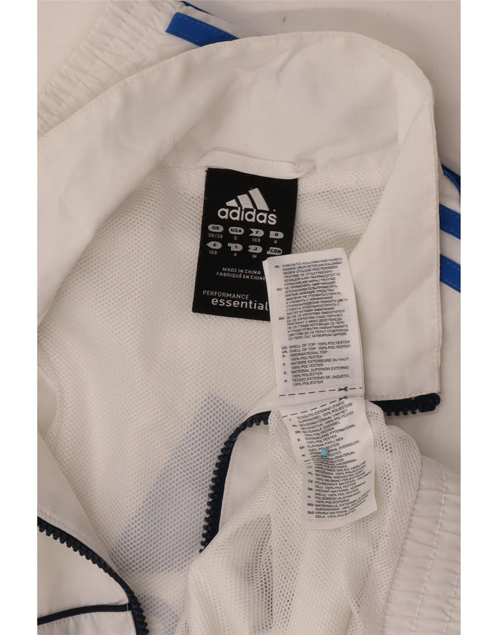Adidas Mens Graphic Tracksuit Top Jacket UK 36/38 Pequeno Poliéster Branco