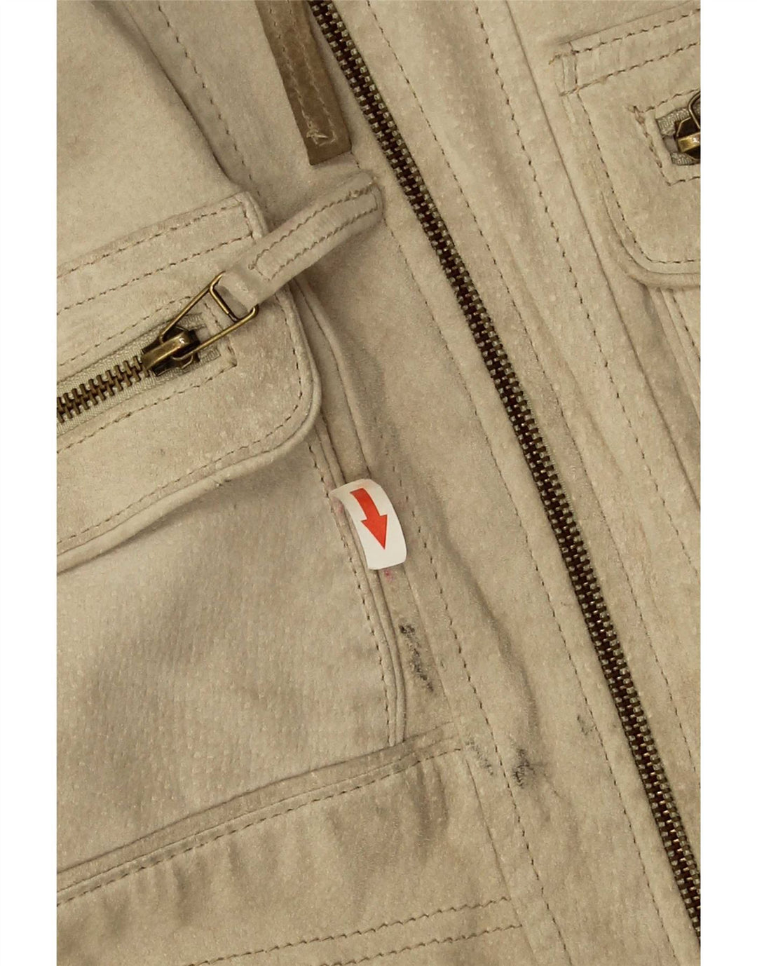 Jaqueta bomber masculina Heine em camurça Reino Unido 44 2XL couro bege