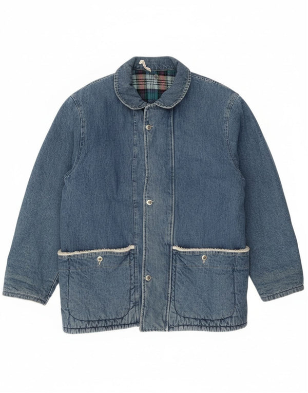 Casaco jeans masculino Wampum UK 40 grande algodão azul