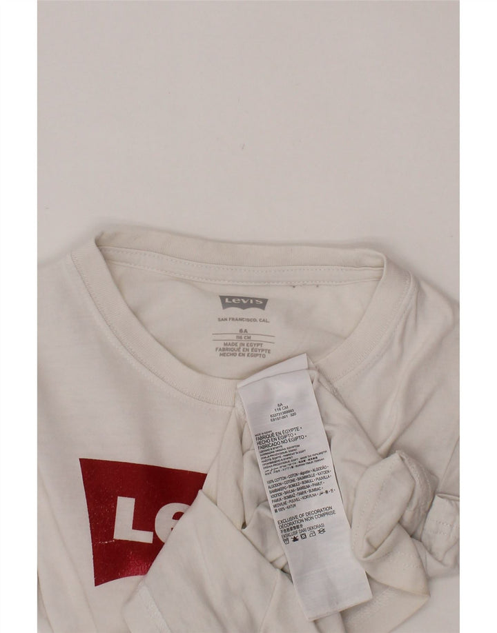 Camiseta gráfica feminina LEVI'S 5-6 anos algodão branco