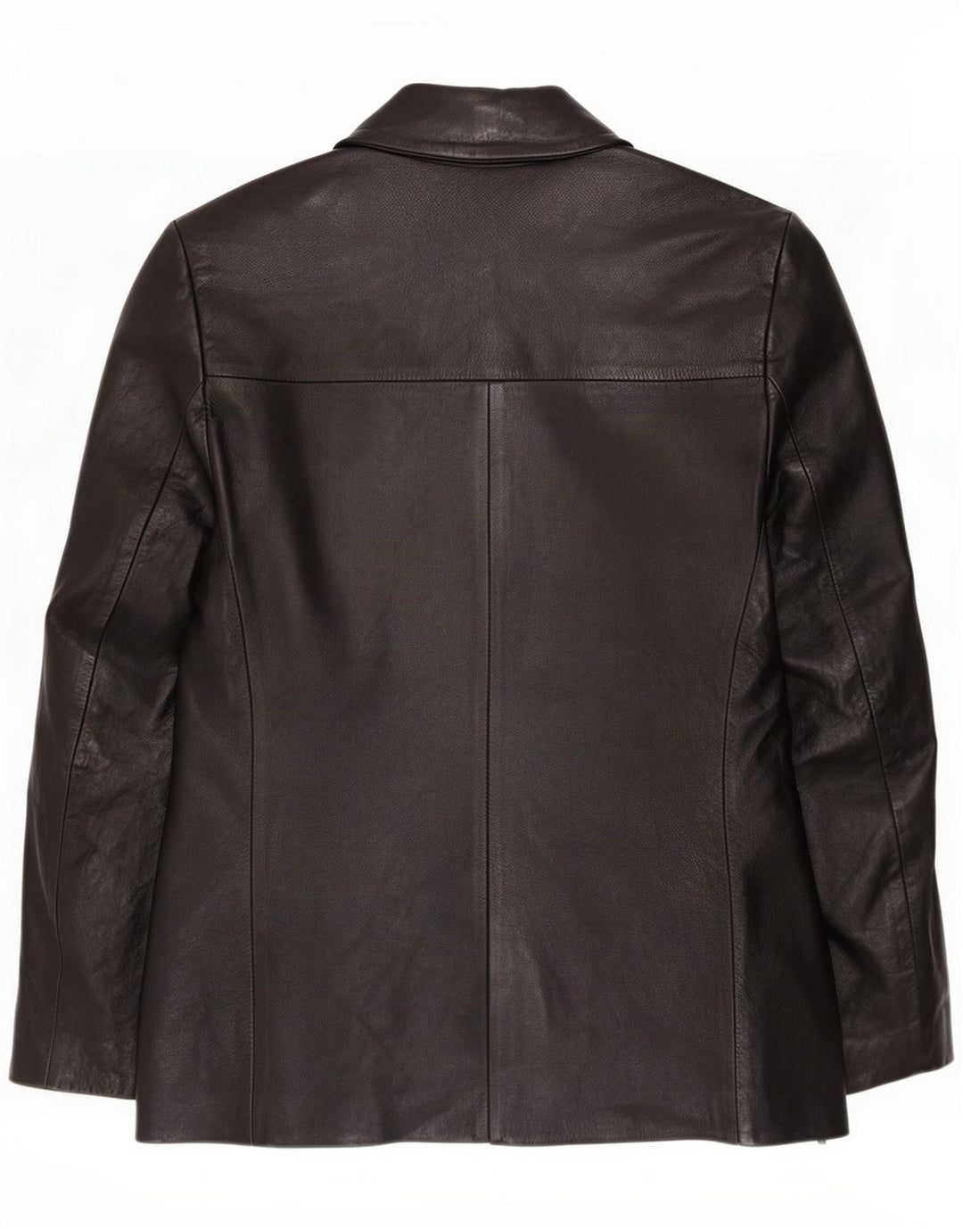 Jaqueta blazer feminina vintage de couro com 2 botões IT 42 preto médio