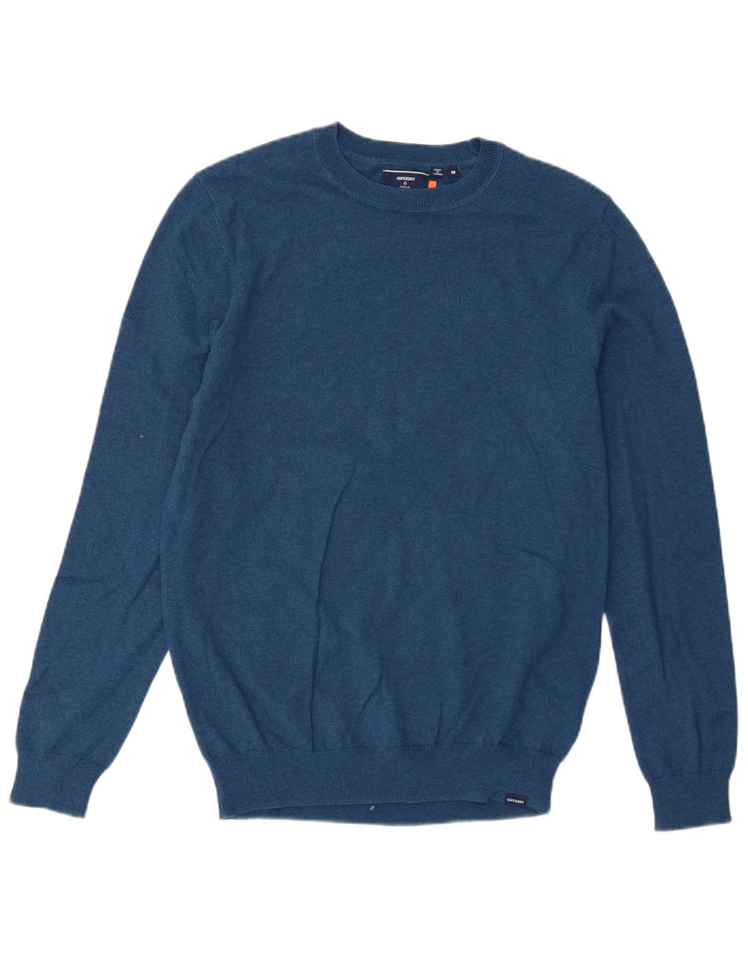 Suéter masculino Superdry com gola redonda e algodão azul médio