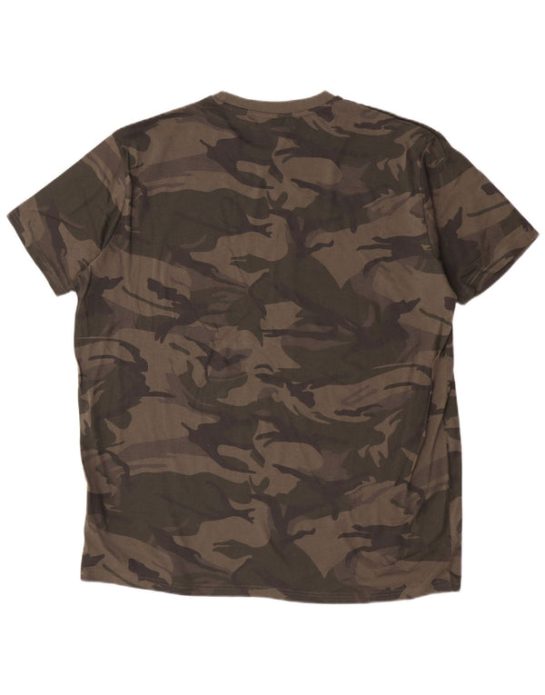 Tio Sam Mens Worker Wear Camiseta gráfica Top 3XL Algodão camuflado cáqui