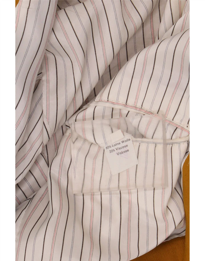 Jaqueta blazer masculina vintage com peito duplo Reino Unido 40 lã amarela grande