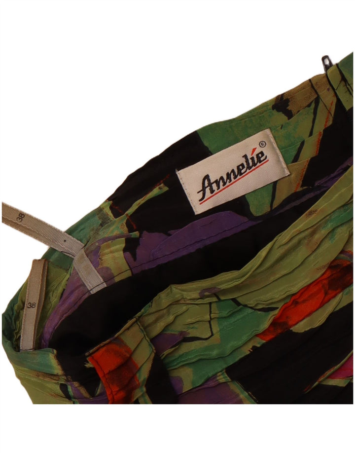 Saia lápis feminina vintage com padrão abstrato UE 38 médio W28 multicolorida