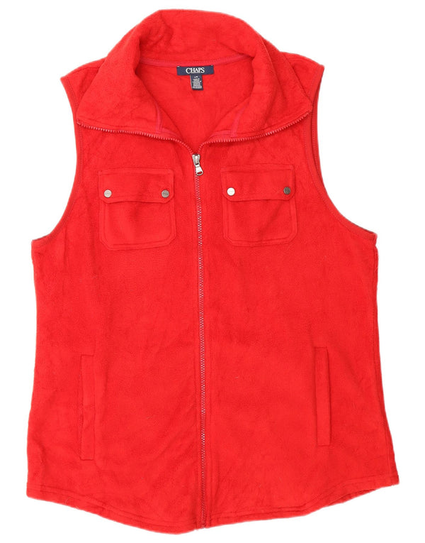 Chaps Womens Fleece Gilet UK 16 Grande Poliéster Vermelho