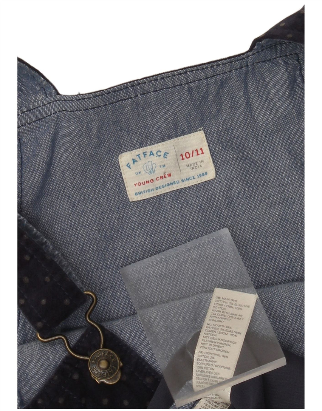 Saia Macacão FAT FACE Meninas 10-11 Anos W26 Algodão Manchado Azul Marinho