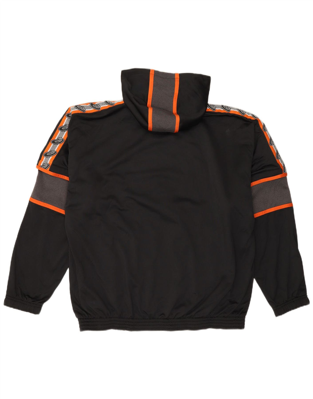 ASICS Mens Hooded Tracksuit Top Jacket XL Preto Colourblock Poliéster