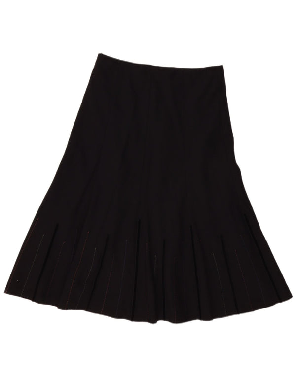Saia feminina Marks & Spencer A-Line UK 12 Médio W32 Poliéster Preto