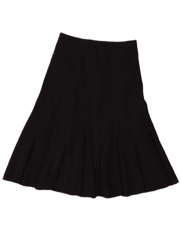 Saia feminina Marks & Spencer A-Line UK 12 Médio W32 Poliéster Preto