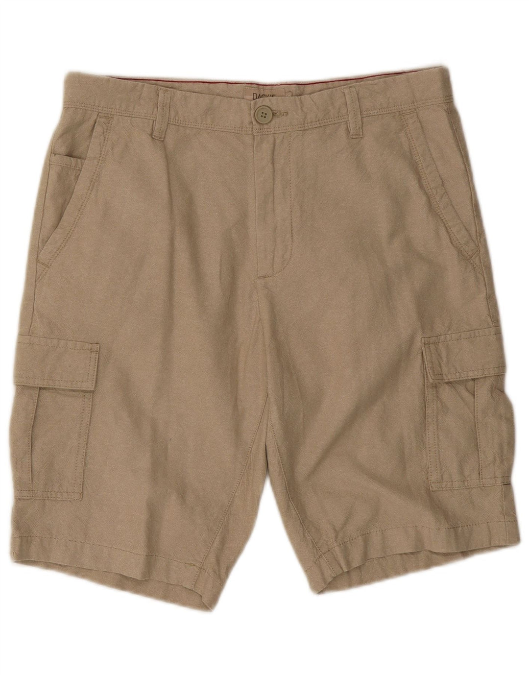 Shorts cargo masculino da Dack IT 50 grande W34 algodão bege
