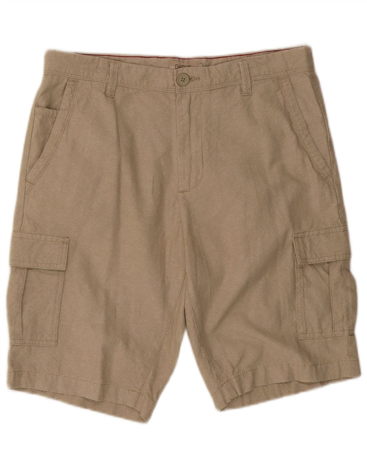 Shorts cargo masculino da Dack IT 50 grande W34 algodão bege