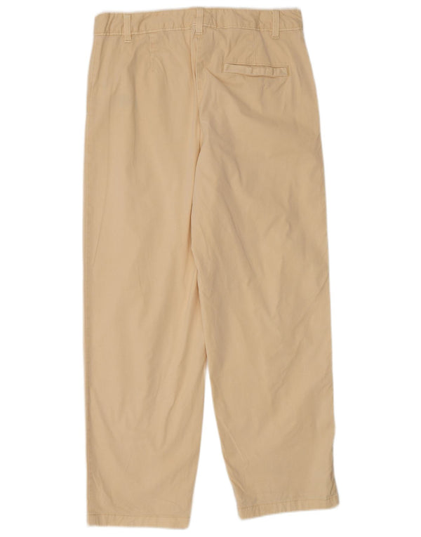 Calça chino reta feminina Marks & Spencer Reino Unido 12 médio W30 L27 bege