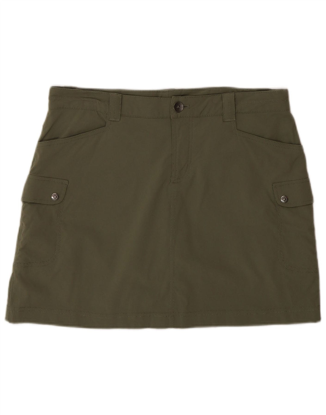 Saia cargo feminina Eddie Bauer EUA 6 médio W32 nylon cáqui