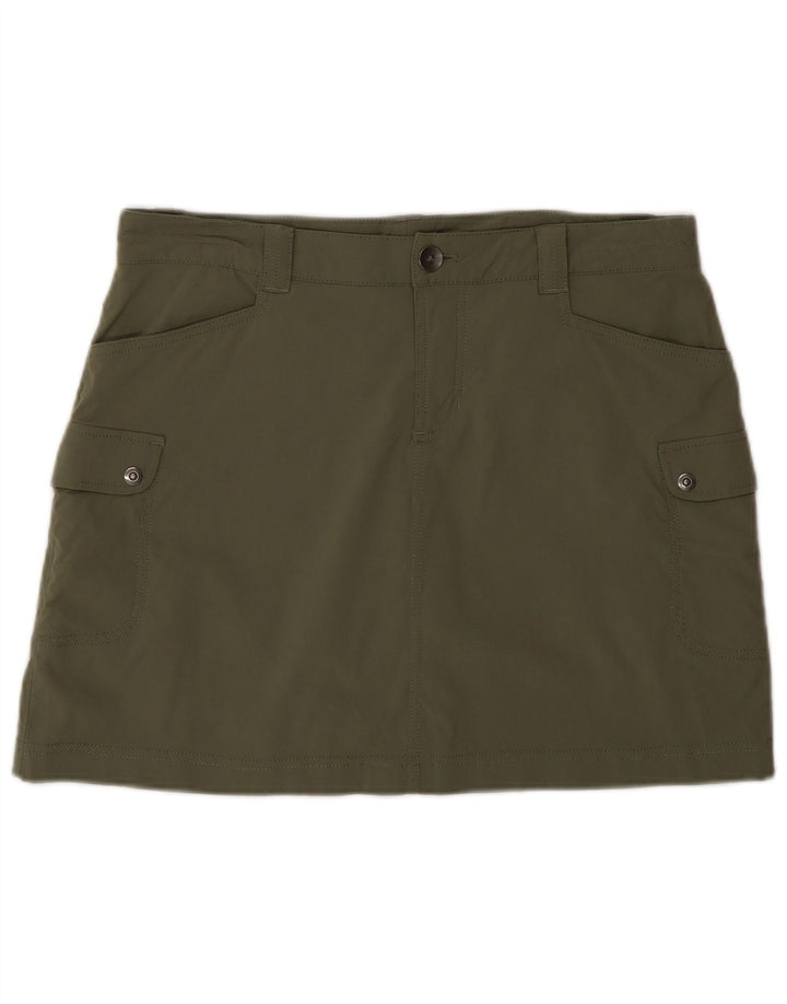 Saia cargo feminina Eddie Bauer EUA 6 médio W32 nylon cáqui