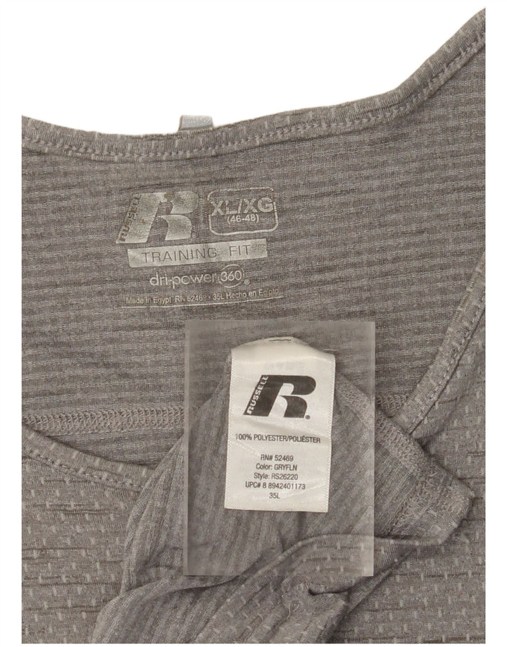 RUSSELL ATLÉTICO Masculino Dri-Power Colete Top Reino Unido 46/48 XL Cinza Salpicado