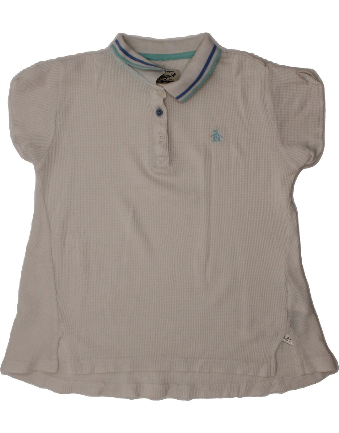 PENGUIN Girls Polo Shirt 11-12 Years White Cotton Vintage Penguin and Second-Hand Penguin from Messina Hembry 
