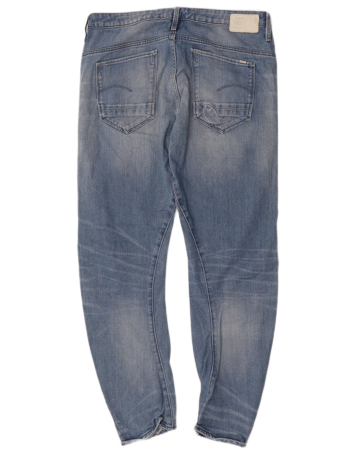 Calça jeans feminina G-Star 3D Arc Slim W27 L27 azul patchwork algodão