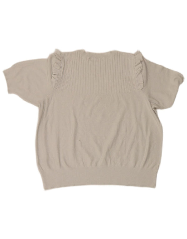 Blusa feminina Marks & Spencer UK 16 grande viscose branca