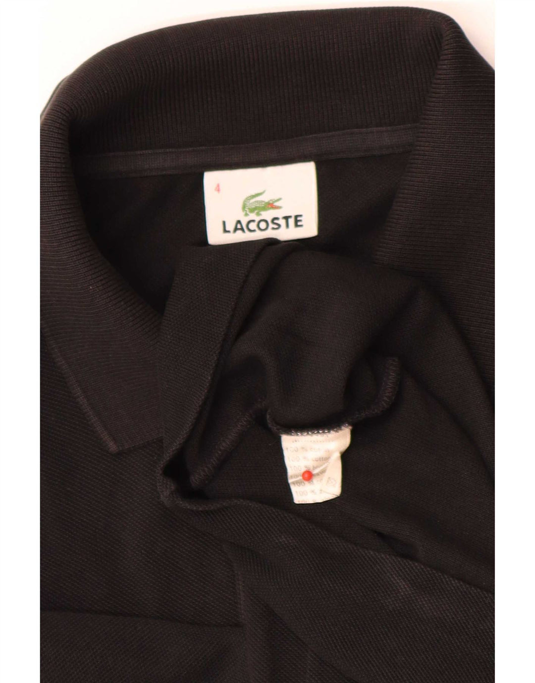 Camisa polo masculina Lacoste manga comprida regular fit tamanho 4 médio algodão preto