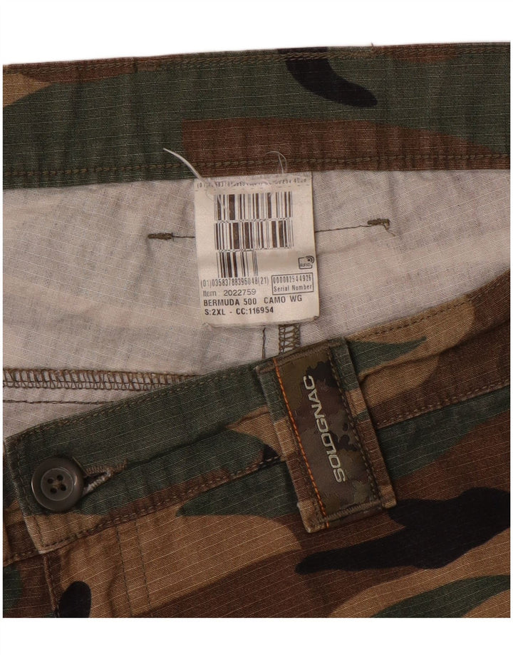 SOLOGNAC Mens Cargo Shorts W38 XL Camuflagem Marrom