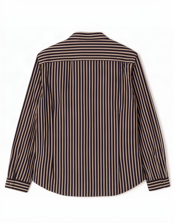 Massimo Dutti Mens Shirt 2XL Navy Blue Striped