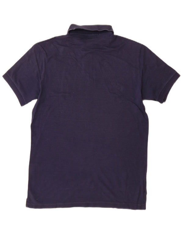 Camisa polo masculina Polo Ralph Lauren Custom Fit pequena algodão azul marinho