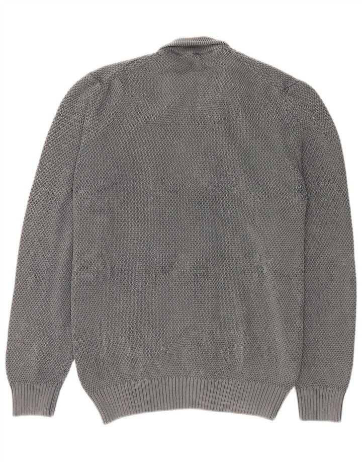 Suéter cardigã masculino Trussardi Jeans algodão cinza médio