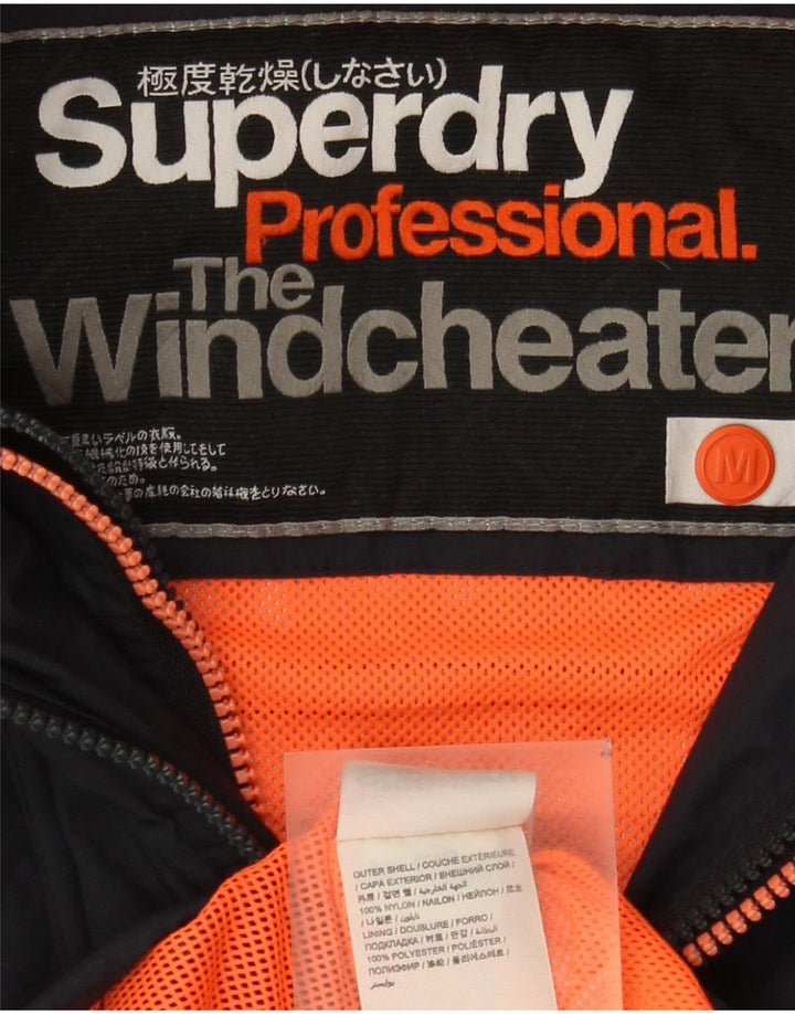 Jaqueta de chuva feminina Superdry The Windcheater Graphic UK 12 médio azul marinho