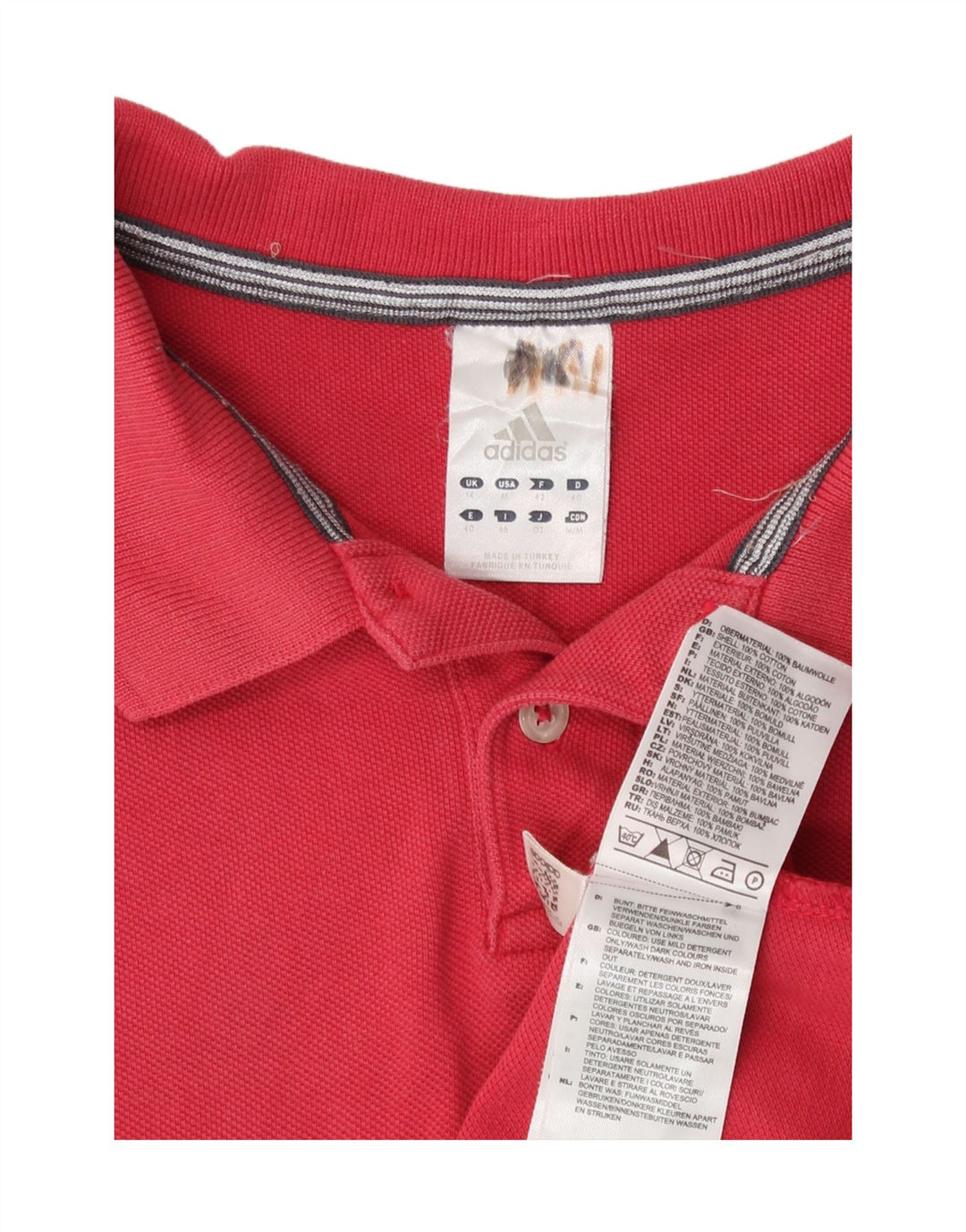 Camisa Polo Feminina Adidas UK 14 Médio Algodão Vermelho