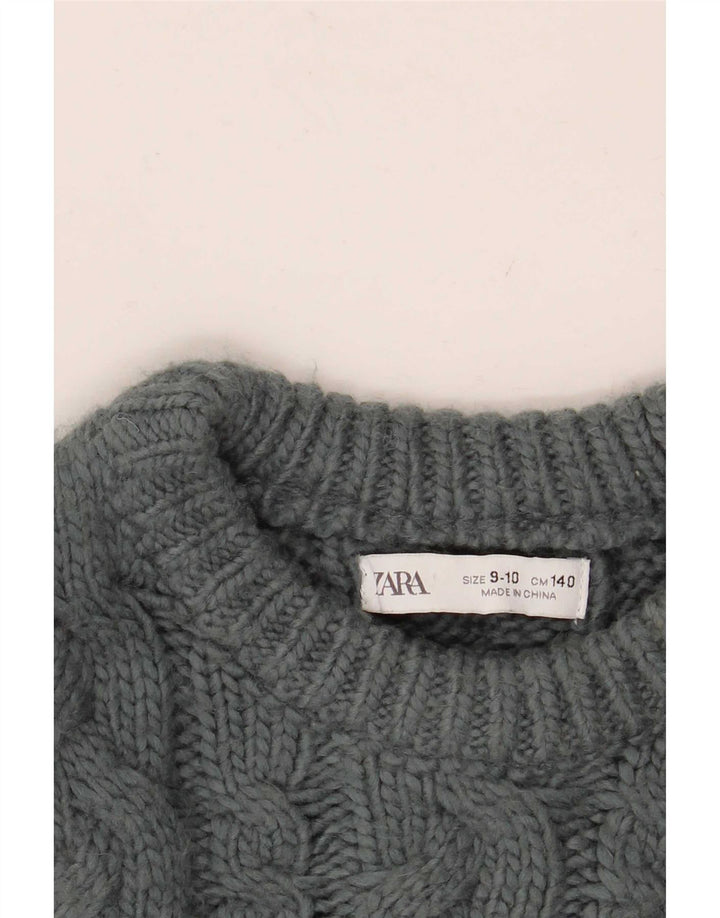 Suéter Zara Girls com gola redonda 9-10 anos cinza