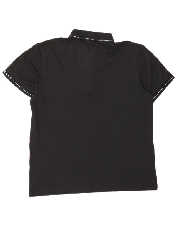 Camisa polo masculina Hugo Boss Slim Fit XL algodão preto