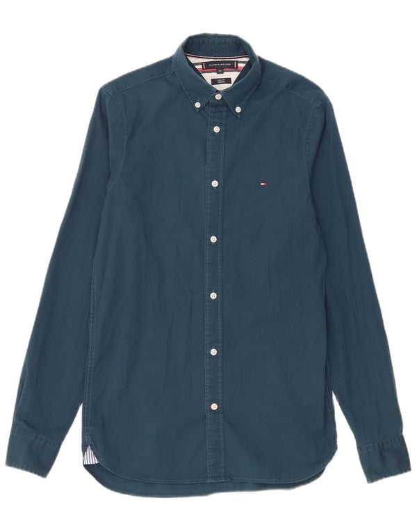 Camisa masculina Tommy Hilfiger Stretch Slim Fit XS azul marinho algodão