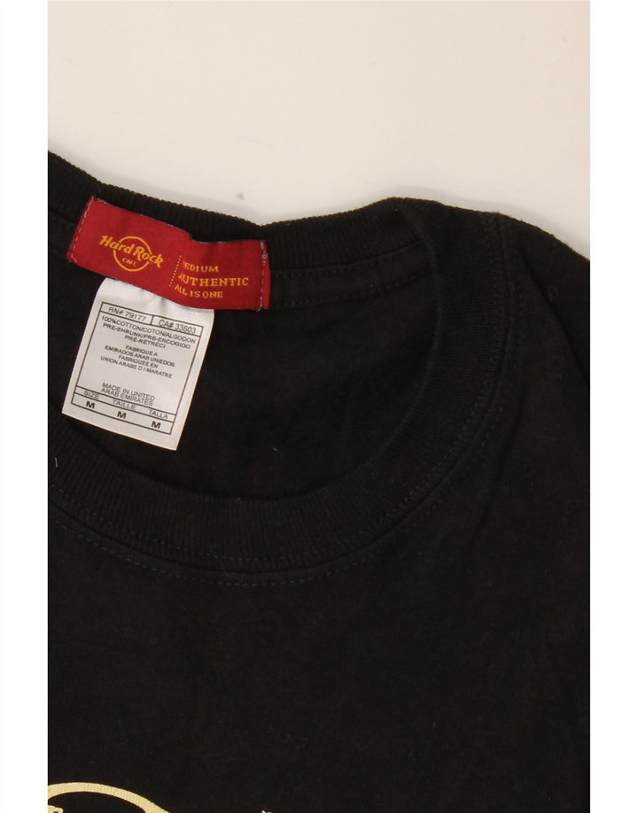 Camiseta masculina HARD ROCK CAFE Paris gráfica top médio algodão preto
